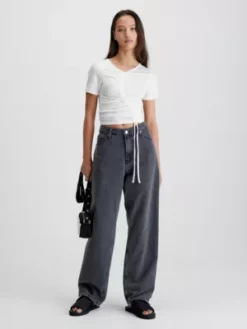 Calvin Klein T-shirt Avec Cordon De Serrage Ruché -Pas Cher Calvin Klein Magasin J20J220780 YBH alternate3