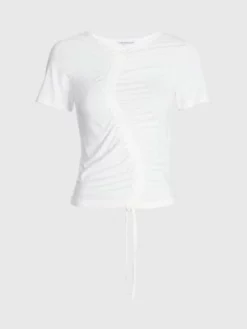Calvin Klein T-shirt Avec Cordon De Serrage Ruché -Pas Cher Calvin Klein Magasin J20J220780 YBH alternate4