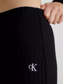 Calvin Klein Mini-jupe Côtelée Avec Fermeture éclair Sur Toute La Longueur -Pas Cher Calvin Klein Magasin J20J220791 BEH alternate3