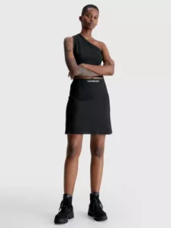 Calvin Klein Mini-jupe Trapèze En Jersey Milano 12 Calvin Klein Mini-jupe Trapèze En Jersey Milano -Pas Cher Calvin Klein Magasin J20J220794 BEH alternate4