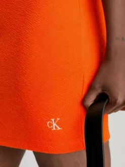 Calvin Klein Mini-jupe En Seersucker élastique -Pas Cher Calvin Klein Magasin J20J220795 SCB alternate2