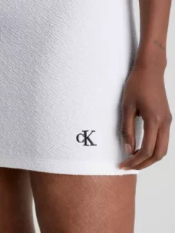 Calvin Klein Mini-jupe En Seersucker élastique -Pas Cher Calvin Klein Magasin J20J220795 YAF alternate2
