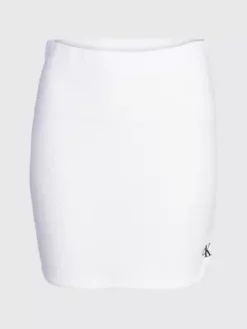 Calvin Klein Mini-jupe En Seersucker élastique -Pas Cher Calvin Klein Magasin J20J220795 YAF alternate4