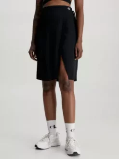 Calvin Klein Jupe Longueur Midi En Crêpe Avec Liens à Nouer à La Taille