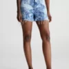 Calvin Klein Short Mom En Jean Décoloré -Pas Cher Calvin Klein Magasin J20J220857 1AA main