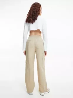 Calvin Klein T-shirt Court à Manches Longues Avec Logo -Pas Cher Calvin Klein Magasin J20J220950 YAF alternate3