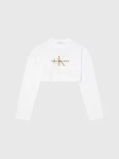 Calvin Klein T-shirt Court à Manches Longues Avec Logo -Pas Cher Calvin Klein Magasin J20J220950 YAF alternate5