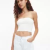 Calvin Klein Bustier En Coton Bio Côtelé 2 Calvin Klein Bustier En Coton Bio Côtelé -Pas Cher Calvin Klein Magasin J20J220954 YBI main