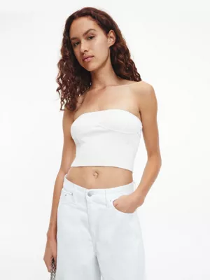 Calvin Klein Bustier En Coton Bio Côtelé 3 Calvin Klein Bustier En Coton Bio Côtelé