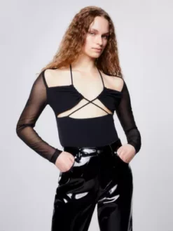 Calvin Klein Haut Ajouré à Manches Longues