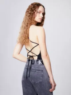 Calvin Klein Body à Bretelles Décolleté Dans Le Dos -Pas Cher Calvin Klein Magasin J20J220974 BEH alternate1