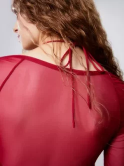 Calvin Klein Robe Moulante Ajourée à Manches Longues Avec Gant -Pas Cher Calvin Klein Magasin J20J220975 XLL alternate3