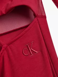 Calvin Klein Robe Moulante Ajourée à Manches Longues Avec Gant -Pas Cher Calvin Klein Magasin J20J220975 XLL alternate6