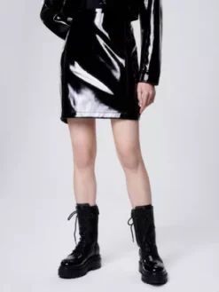 Calvin Klein Mini-jupe En Similicuir Ultra Brillant