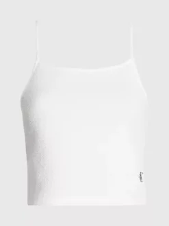 Calvin Klein Crop Top En Seersucker élastique -Pas Cher Calvin Klein Magasin J20J221011 YAF alternate4