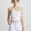 Calvin Klein Crop Top En Seersucker élastique 1 Calvin Klein Crop Top En Seersucker élastique -Pas Cher Calvin Klein Magasin J20J221011 YAF main