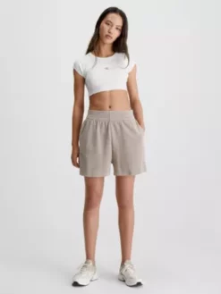 Calvin Klein Short Relaxed En Coton Gaufré -Pas Cher Calvin Klein Magasin J20J221012 PE5 alternate3