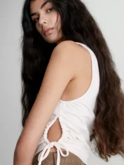 Calvin Klein Débardeur Avec Cordon De Serrage Ruché -Pas Cher Calvin Klein Magasin J20J221062 YBH alternate2