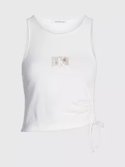 Calvin Klein Débardeur Avec Cordon De Serrage Ruché -Pas Cher Calvin Klein Magasin J20J221062 YBH alternate4