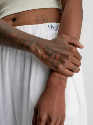 Calvin Klein Pantalon Jambes Larges En Rayonne Chiffon 5 Calvin Klein Pantalon Jambes Larges En Rayonne Chiffon â Image 3