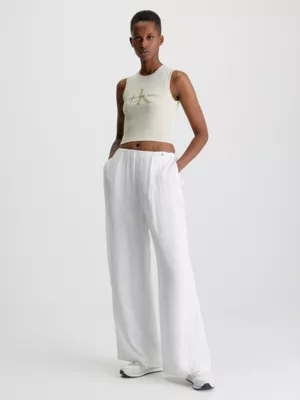 Calvin Klein Pantalon Jambes Larges En Rayonne Chiffon 6 Calvin Klein Pantalon Jambes Larges En Rayonne Chiffon â Image 4