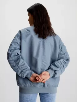 Calvin Klein Blouson Bomber Oversize En Satin De Nylon -Pas Cher Calvin Klein Magasin J20J221082 PN6 alternate2