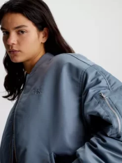 Calvin Klein Blouson Bomber Oversize En Satin De Nylon -Pas Cher Calvin Klein Magasin J20J221082 PN6 alternate3