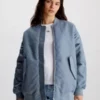 Calvin Klein Blouson Bomber Oversize En Satin De Nylon -Pas Cher Calvin Klein Magasin J20J221082 PN6 main