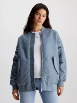 Calvin Klein Blouson Bomber Oversize En Satin De Nylon