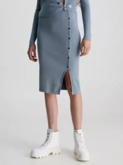 Calvin Klein Jupe Crayon En Coton Bio