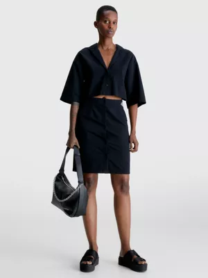 Calvin Klein Robe-chemise Ajourée En Seersucker 3 Calvin Klein Robe-chemise Ajourée En Seersucker