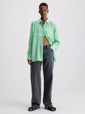 Calvin Klein Chemisier Fendu Dans Le Dos En Rayonne Chiffon 6 Calvin Klein Chemisier Fendu Dans Le Dos En Rayonne Chiffon – Image 4