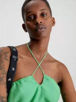 Calvin Klein Combinaison En Rayonne Chiffon Avec Encolure à Nouer -Pas Cher Calvin Klein Magasin J20J221193 L1C alternate2