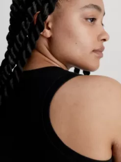 Calvin Klein Robe-débardeur Grande Taille Côtelée à Monogramme 9 Calvin Klein Robe-débardeur Grande Taille Côtelée à Monogramme -Pas Cher Calvin Klein Magasin J20J221207 BEH alternate2