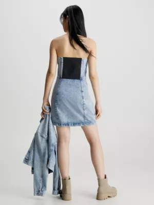 Calvin Klein Robe Corset En Denim Recyclé 4 Calvin Klein Robe Corset En Denim Recyclé – Image 2