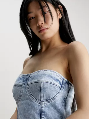 Calvin Klein Robe Corset En Denim Recyclé 5 Calvin Klein Robe Corset En Denim Recyclé – Image 3