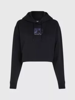 Calvin Klein Sweat à Capuche Court Oversize Avec Logo 13 Calvin Klein Sweat à Capuche Court Oversize Avec Logo -Pas Cher Calvin Klein Magasin J20J221332 BEH alternate5