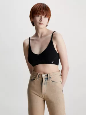 Calvin Klein Brassière En Maille De Coton 3 Calvin Klein Brassière En Maille De Coton