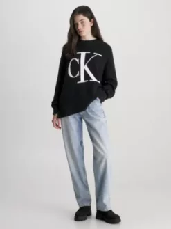 Calvin Klein Pull Relaxed En Coton Bio Avec Logo 10 Calvin Klein Pull Relaxed En Coton Bio Avec Logo -Pas Cher Calvin Klein Magasin J20J221347 BEH alternate3