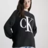 Calvin Klein Pull Relaxed En Coton Bio Avec Logo -Pas Cher Calvin Klein Magasin J20J221347 BEH main