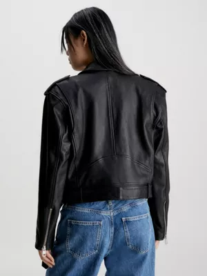Calvin Klein Blouson Biker En Cuir 4 Calvin Klein Blouson Biker En Cuir – Image 2