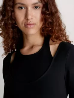 Calvin Klein Robe Double épaisseur En Jersey Milano -Pas Cher Calvin Klein Magasin J20J221399 BEH alternate2