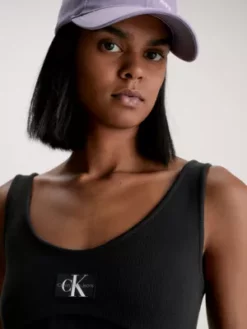 Calvin Klein Robe Slim Moulante Côtelée 9 Calvin Klein Robe Slim Moulante Côtelée -Pas Cher Calvin Klein Magasin J20J221400 BEH alternate2