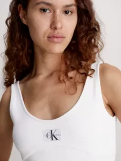 Calvin Klein Robe Slim Moulante Côtelée -Pas Cher Calvin Klein Magasin J20J221400 YAF alternate3