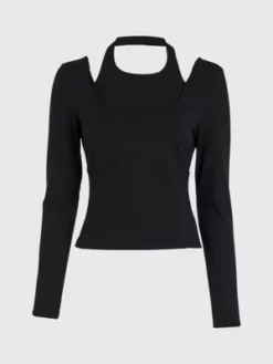 Calvin Klein Haut à Manches Longues Double épaisseur Milano -Pas Cher Calvin Klein Magasin J20J221416 BEH alternate4