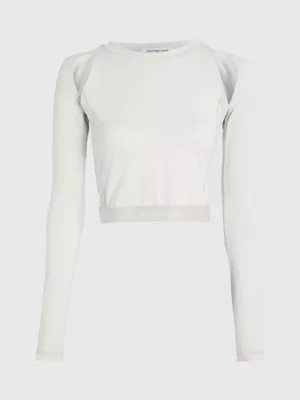 Calvin Klein Haut Slim Ajouré à Manches Longues 8 Calvin Klein Haut Slim Ajouré à Manches Longues – Image 6