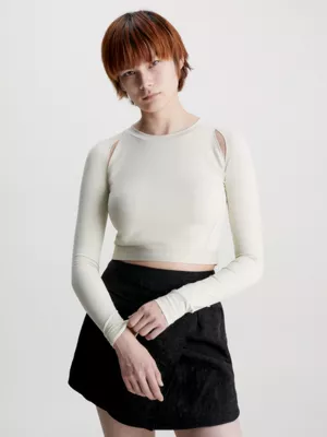 Calvin Klein Haut Slim Ajouré à Manches Longues 3 Calvin Klein Haut Slim Ajouré à Manches Longues