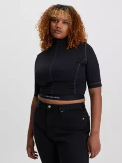 Calvin Klein Haut Slim élastique Ajouré -Pas Cher Calvin Klein Magasin J20J221425 BEH alternate1