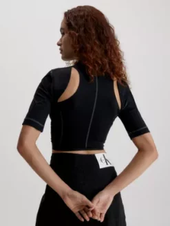 Calvin Klein Haut Slim élastique Ajouré -Pas Cher Calvin Klein Magasin J20J221425 BEH alternate2