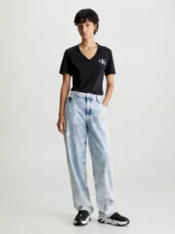 Calvin Klein T-shirt Avec Monogramme Et Col En V 12 Calvin Klein T-shirt Avec Monogramme Et Col En V -Pas Cher Calvin Klein Magasin J20J221429 BEH alternate4